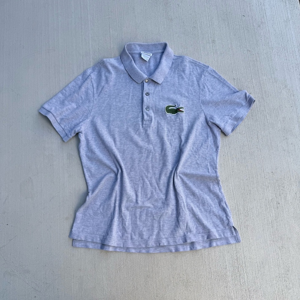Lacoste Polo Shirt in Light Heather Grey Mens Size 6